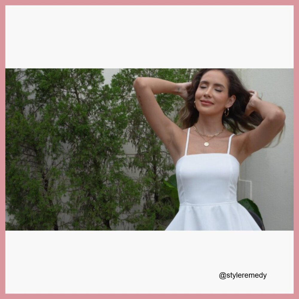 Polyester Spaghetti Strap Backless Bow Mini Dress… - image 7